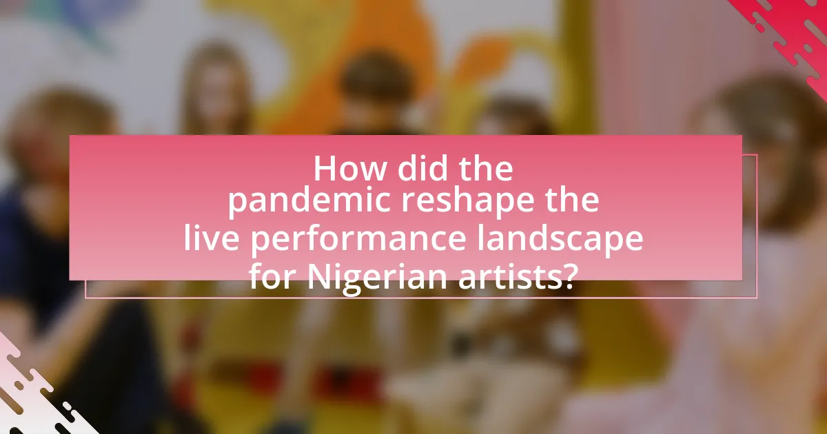 How did the pandemic reshape the live performance landscape for Nigerian artists?
