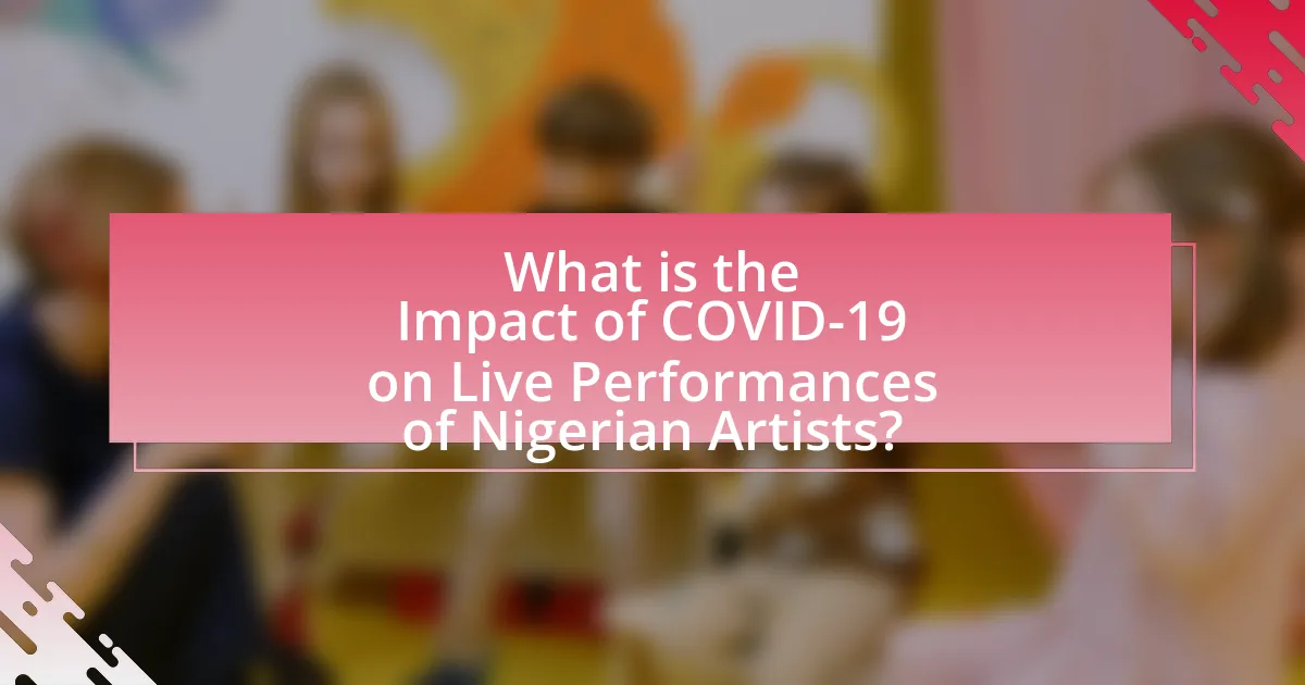 What is the Impact of COVID-19 on Live Performances of Nigerian Artists?